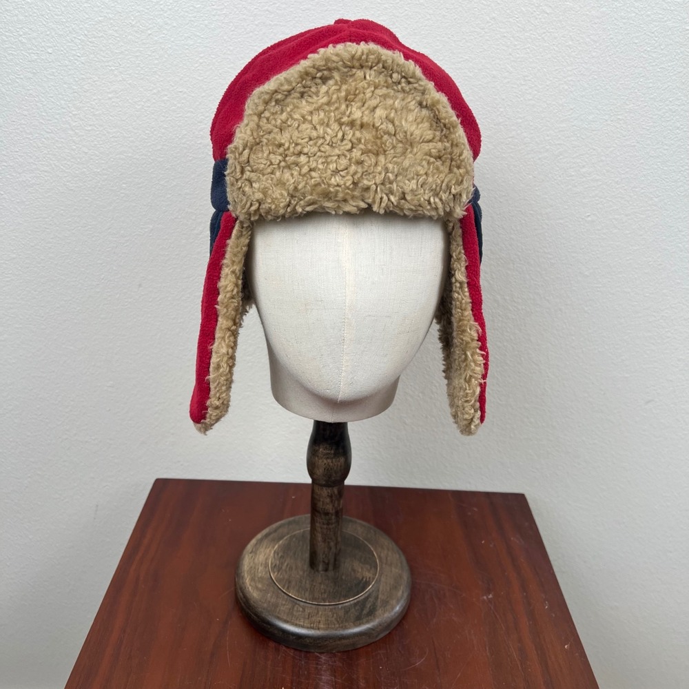 Gap Kids Russian Red Fleece Trapper Hat Faux Fur Ear Flaps S/M 296920-01 - Picture 2 of 9